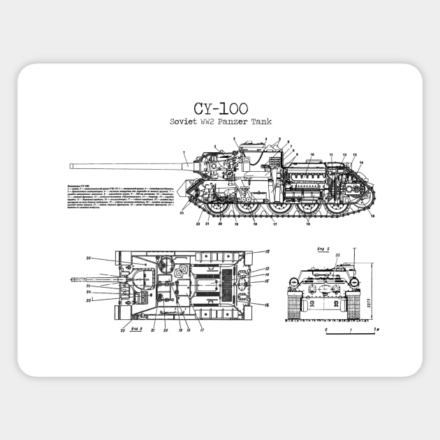 SOVIET TANK PATENT Sticker by Dennson Creative